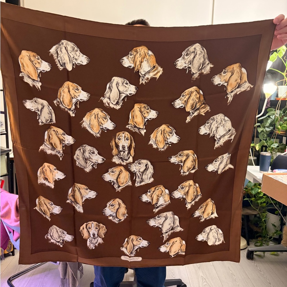 Hermes Dog Print Scarf
